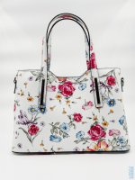 Ko�en� d�msk� kabelka 51361-D01 b�l� s kv�ty, MAXFLY